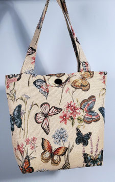 Nieuwe handgemaakte draagtas Vlindergefladder van hoge kwaliteit, stevige gobelin stof