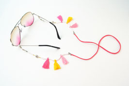 Brillenkette - SUNNY DAY - Kette für Sonnenbrille & Lesebrille / Brillenband mit Quasten pink