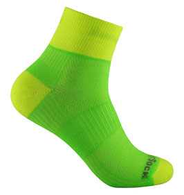 WrightSock Coolmesh II Quarter - Classic - grün/gelb