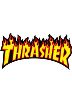 Thrasher Flame Sticker yellow