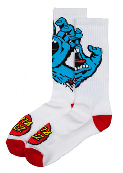 Santa Cruz Screaming Hand Socks white