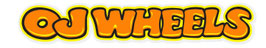 OJ Wheels Bubble Letters Sticker orange