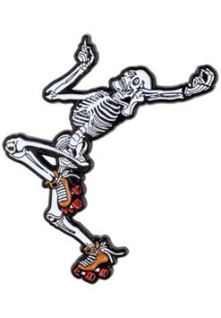 Rollerbones Dancing Skeleton Pin