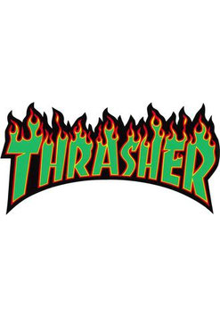 Thrasher Flame Sticker green