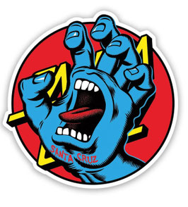 Santa Cruz Screaming Hand and Dot Sticker