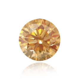 0.64 Carat, Fancy Yellow Orange Diamond, Round, VS1