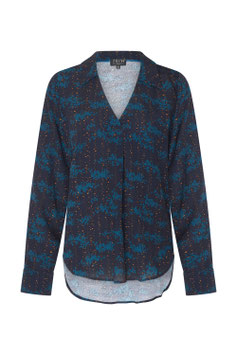 ZILCH Bluse V Neck, splash-navy