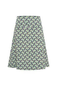 ZILCH Skirt wide, cubes navy