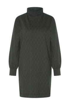 ZILCH Dress High Neck, waves dark green