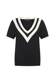 ZILCH Top Coloured V, schwarz