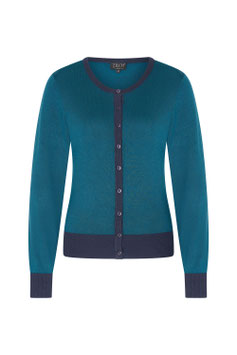 ZILCH Cardigan Round Neck, two tone petrol
