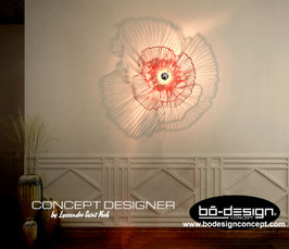 APPLIQUE MURALE DESIGNER en ACIER PEINT MAT / MODELE COQUELICOT