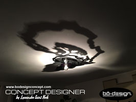 PLAFONNIER DESIGNER COLORIS NOIR / MODELE AFRICA