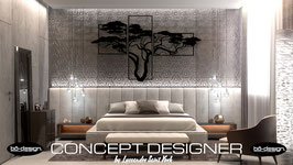 DECORATION MURALE DESIGNER / TRIPTYQUE AFRICAN ACCACIA BLACK