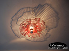PLAFONNIER DESIGNER en ACIER METAL PEINT / MODELE COQUELICOT