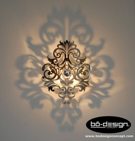 APPLIQUE MURALE CONTEMPORAINE DESIGNER / MODELE BAROCCO MIROIR SILVER EFFET