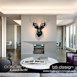 APPLIQUE MURALE DESIGN VINTAGE / MODELE TETE DE CERF - VERRE ACRYLIQUE