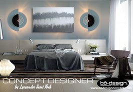 APPLIQUE MURALE DESIGNER / MODELE CINETIC CIRCLE BLACK MIRROR