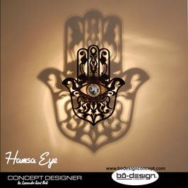 APPLIQUE MURALE DESIGNER / MODELE HAMSA EYE BLACK