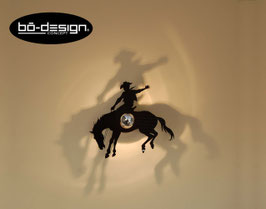 APPLIQUE MURALE DESIGNER avec OMBRE PORTEE AU MUR / MODELE RODEO COWBOY - BLACK VERSION