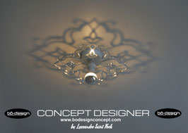 PLAFONNIER DESIGNER EFFET MIROIR ARGENT / MODELE BAROUSH