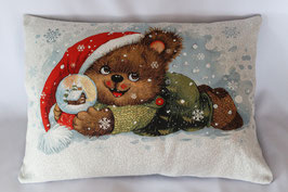 Gobelinkissen "Teddy bears Christmas"