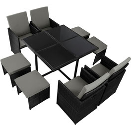 CUBE 4 "Spring" rattan NERO