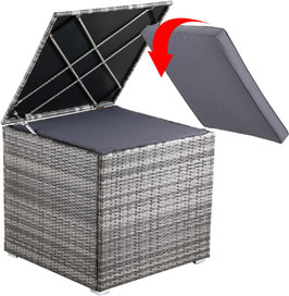 Portacuscini grigio rattan 75 cm