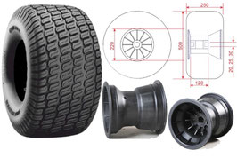 2 ruote sezione larga 20x100