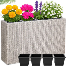 Fioriera 4 Portavasi Rattan