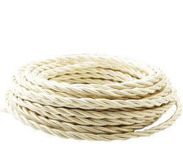 Cavo a treccia  3G 1.5 Avorio