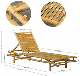 Lettino regolabile in bamboo