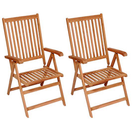 2 Sedie Teak reclinabili