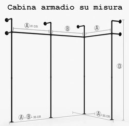 Cabina tripla angolare su misura