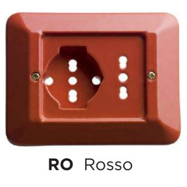 Delux - placca rossa presa bipasso e presa universale