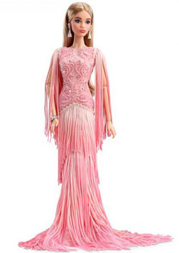 Blush Fringed Gown Barbie Doll NRFB