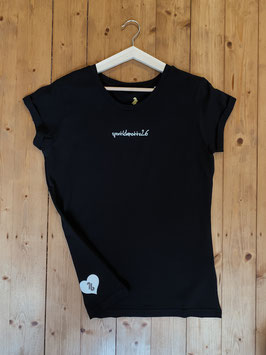 organic t-shirt woman, schwarz/weiß.