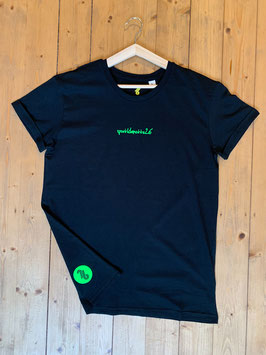 organic t-shirt, schwarz/neongrün.