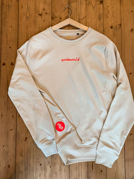 organic sweatshirt, off-white/neonrot.