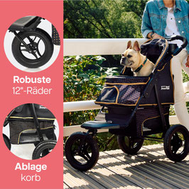 InnoPet® Hundebuggy "Adventure" - IPS-036/BG - schwarz/gold