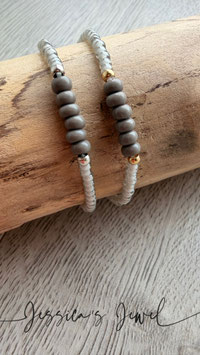Armband grau rund