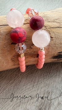 Armband rosa, 3 Elementperlen