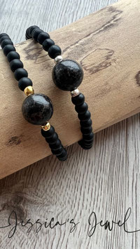 Armband schwarze Naturstein-PERLE