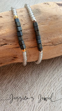 Armband grau eckig