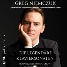 Die legendären Klaviersonaten | Greg Niemczuk - Klavier und Moderation Mittwoch, 14.10.2026 | 19:00 Kleine Meistersingerhalle | Münchener Str. 19 | 90478 NÜRNBERG
