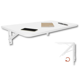 Wandklapptisch Schreibtisch Tischplatte 70x40 cm in Weiß Klapptisch Esstisch Küchentisch für die Wand Bartisch Stehtisch Wandtisch Tisch klappbar zur Wandmontage
