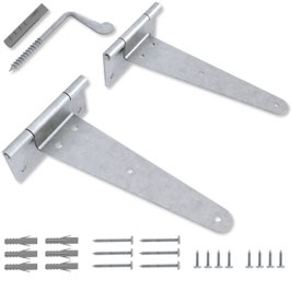 T-Scharnier Set für klappbaren Wandtisch – 2× verzinktes Bandscharnier für Wandmontage – Klapptisch Scharnier 90°-180° – inkl. Montagematerial