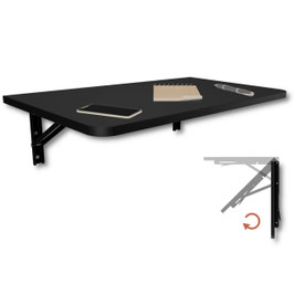 Wandklapptisch Schreibtisch Tischplatte 70x40 cm in Schwarz Klapptisch Esstisch Küchentisch für die Wand Bartisch Stehtisch Wandtisch Tisch klappbar zur Wandmontage