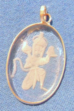 Bergkristallmedallion Hanuman