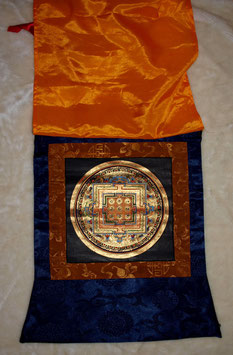 Thangka Kalachakra 31 x 39 cm dunkelblauer Rand